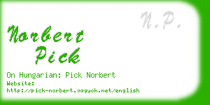 norbert pick business card